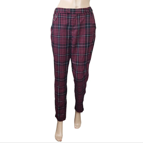 Torrid Merlot Plaid Grommet Pants Plus - Picture 1 of 4